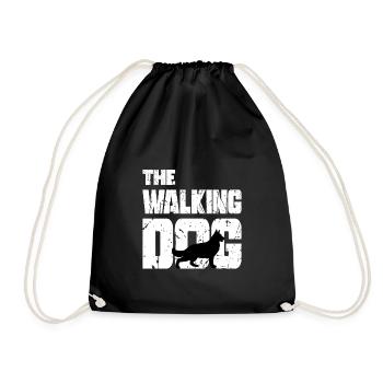 Le chien de berger allemand de walking cadeau - Sac de sport léger - noir - Devant