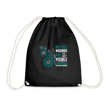 Trigeminal neuralgia: Invisible struggle - Drawstring Bag - black - Front