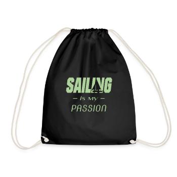 Sailing Sailer Segler Segelschiff - Turnbeutel - Schwarz - Vorne