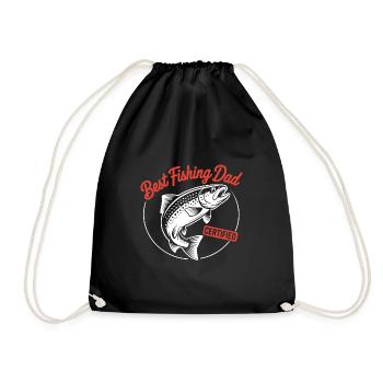 Best fishing dad Dad is the best angler - Drawstring Bag - black - Front