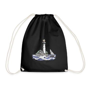 Lighthouse - Drawstring Bag - black - Front