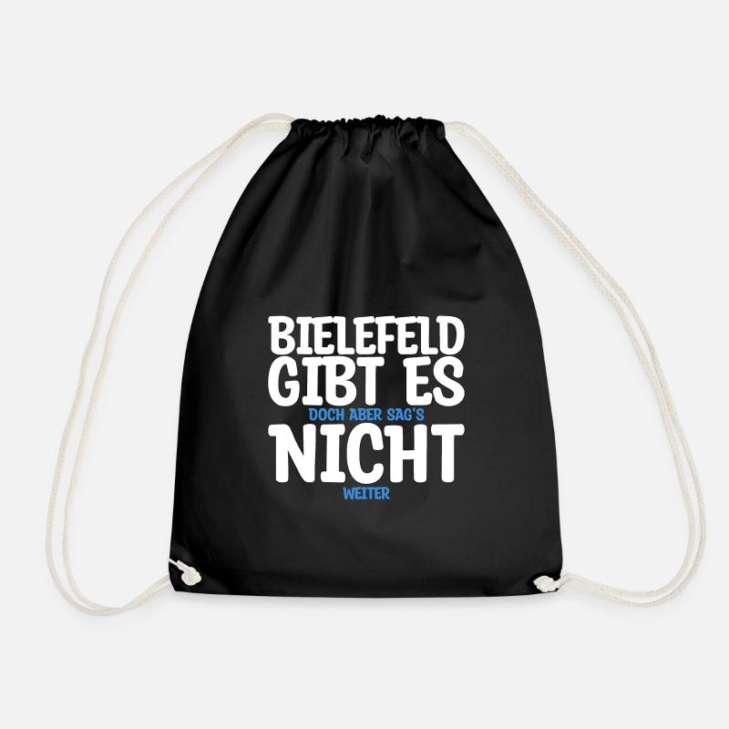 Bielefeld gibt es nicht Geschenk - Turnbeutel - Schwarz