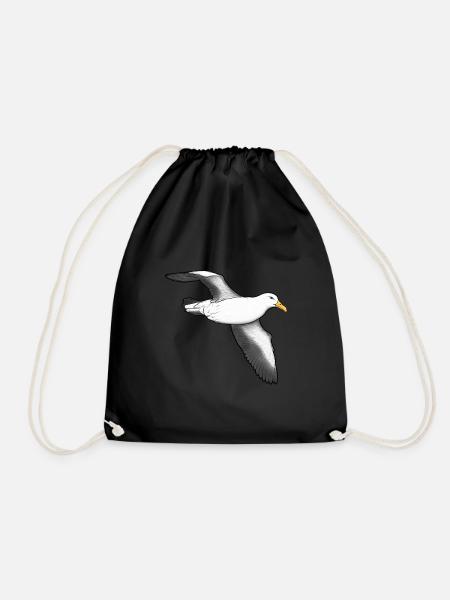 Albatross fliegend - Turnbeutel - Schwarz