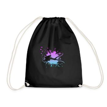 Dive - Tauchen Taucher Geschenk - Turnbeutel - Schwarz - Vorne