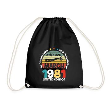 43 Years Old Made In 1981 Vintage March 1981 - Sac de sport léger - noir - Devant