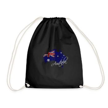 Australien - Australia - Turnbeutel - Schwarz - Vorne