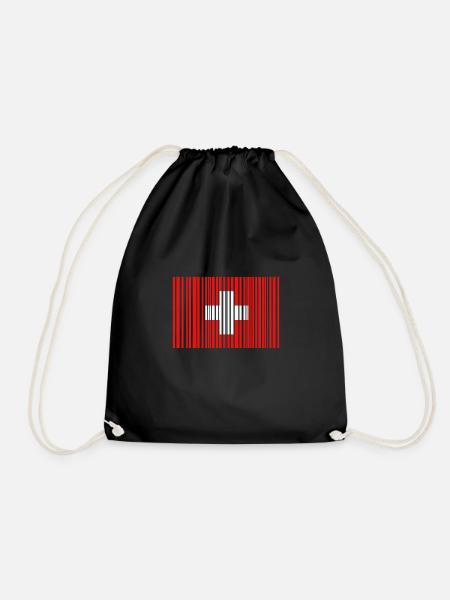 Schweiz Swiss - Turnbeutel - Schwarz