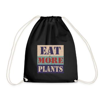 Eat more plants - Drawstring Bag - black - Front