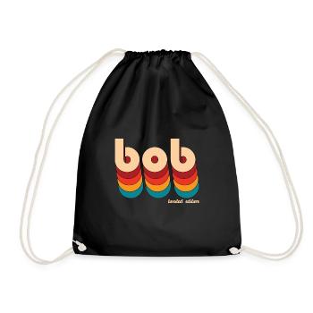 Retro Bob Name - Drawstring Bag - black - Front