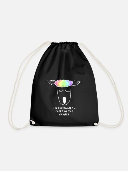 Rainbow Sheep Regenbogenschaf LGBTQ - Turnbeutel - Schwarz