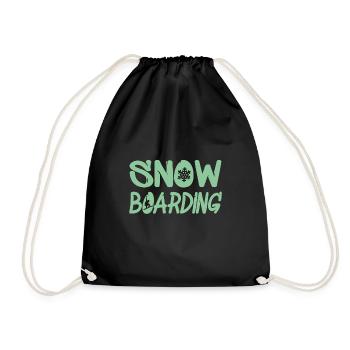 snowboarding schneeflocke - Turnbeutel - Schwarz - Vorne