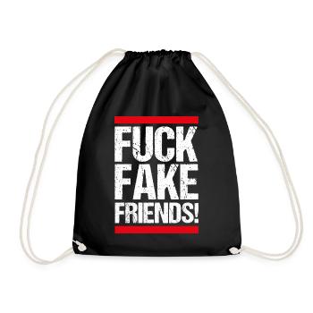 FUCK FAKE FRIENDS! - Turnbeutel - Schwarz - Vorne