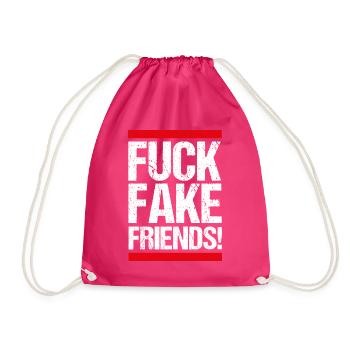 FUCK FAKE FRIENDS ! - Sac de sport léger - fuchsia - Devant