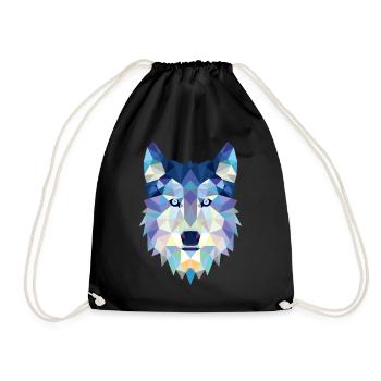 Wolf Wolfskopf Graphic Pack Wolves Gift Idea - Drawstring Bag - black - Front