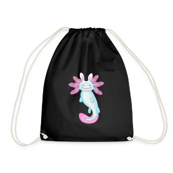 Oster-Axolotl mit Hasenohren - Turnbeutel - Schwarz - Vorne