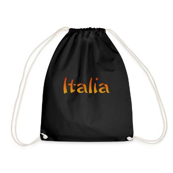 Italia Text - Turnbeutel - Schwarz - Vorne