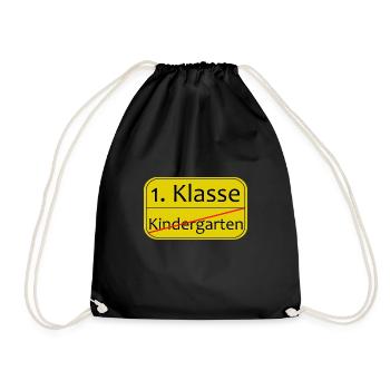 Kindergarten, Schule ,1. Klasse - Turnbeutel - Schwarz - Vorne