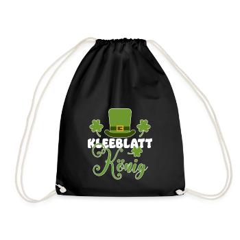 Kleeblatt König | Irland Saint Patrick Ire Glück - Turnbeutel - Schwarz - Vorne