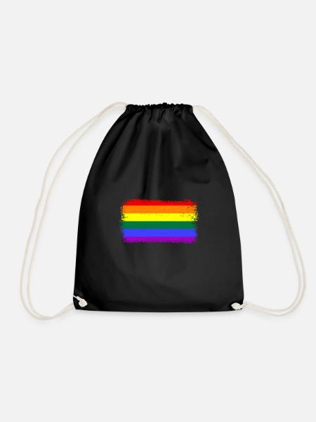 Regenbogen Rainbow LGBTQ - Turnbeutel - Schwarz