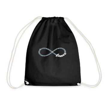 Infinity forever Love Unendlichkeit silber Glitzer - Turnbeutel - Schwarz - Vorne