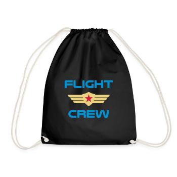 ★ Design colors can be changed ★ Flight crew (badge) - Drawstring Bag - black - Front
