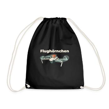 Flughörnchen - Eichhörnchen in Quadrocopter - Turnbeutel - Schwarz - Vorne