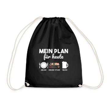Sushi Japan Essen Bier Geschenkidee - Turnbeutel - Schwarz - Vorne