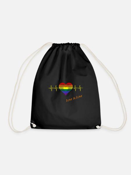 Love is Love, LGBT, Gay, CSD, Pride - Turnbeutel - Schwarz