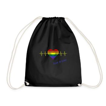 LGBTQ, Pride, Love is Love - Turnbeutel - Schwarz - Vorne