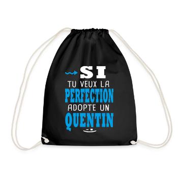 Si tu veux la perfection adopte un Quentin Cadeaux - Sac de sport léger - noir - Devant