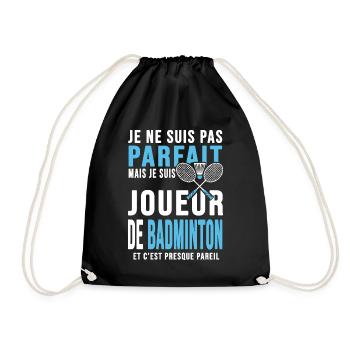 joueur de badminton cadeau humour badminton - Sac de sport léger - noir - Devant