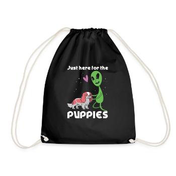 Seulement ici pour les chiots d’extraterrestres - Sac de sport léger - noir - Devant