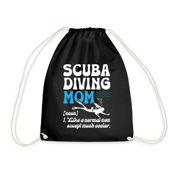 Scuba Diving Mom - Drawstring Bag - black - Front