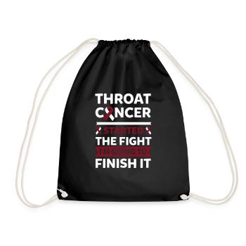 Throat cancer started the fight I'm going to end - Drawstring Bag - black - Front