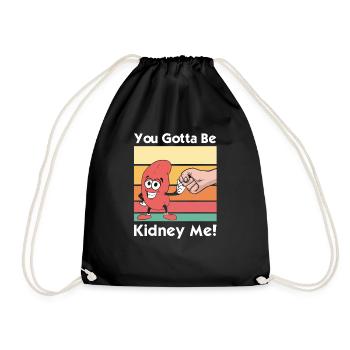 Vintage Kidney Donor Humor - Drawstring Bag - black - Front