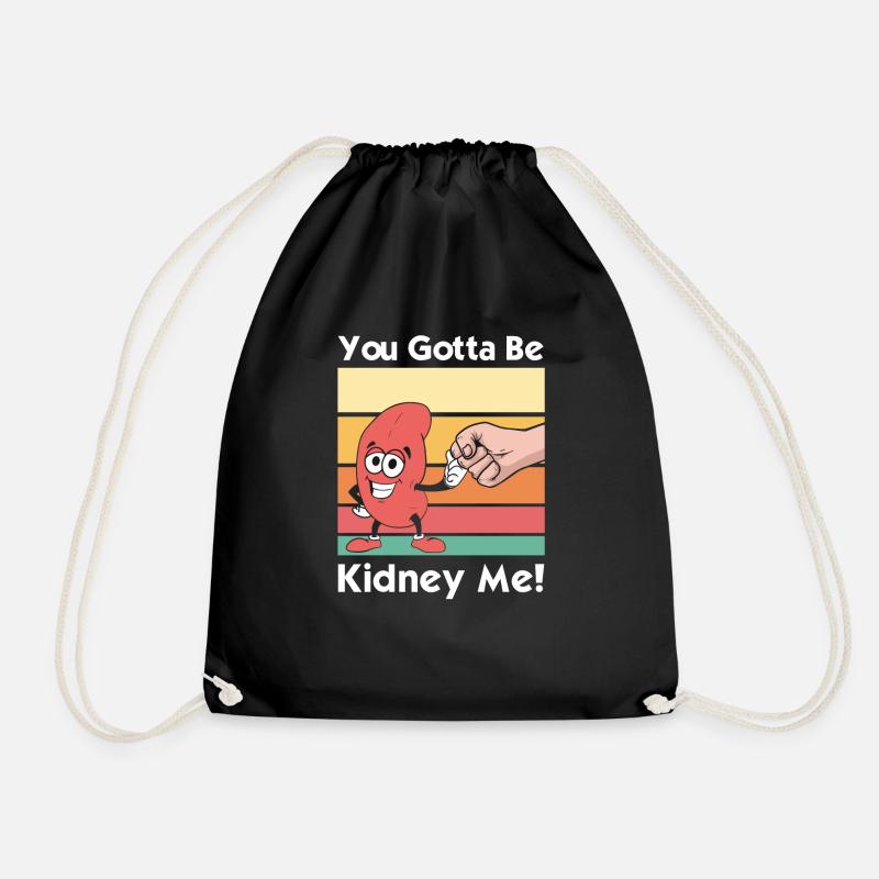 Vintage Kidney Donor Humor - Drawstring Bag - black