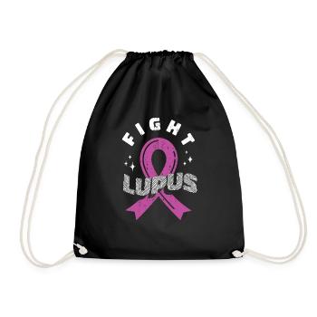 Lupus Krieger: Lila Bandsymbol - Turnbeutel - Schwarz - Vorne