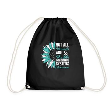 Interstitial Cystitis: Invisible Wounds - Drawstring Bag - black - Front