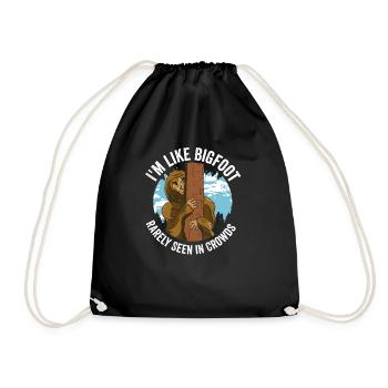 Bigfoot in Crowds: Rarely Seen - Drawstring Bag - black - Front