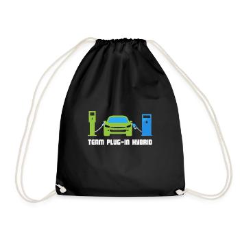 Team Plug-In-Hybrid: Green Driving - Drawstring Bag - black - Front