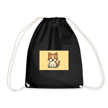 Katze - Turnbeutel - Schwarz - Vorne