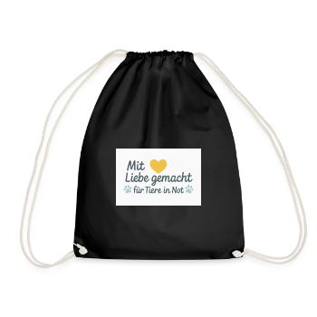 For animals in need - Drawstring Bag - black - Front