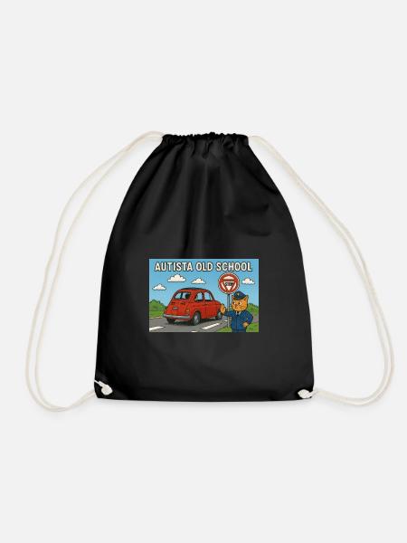 Autista_old_school - Drawstring Bag - black