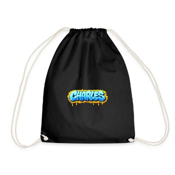 Graffiti CHARLES Name Geschenk Ideal Druckbar s - Turnbeutel - Schwarz - Vorne