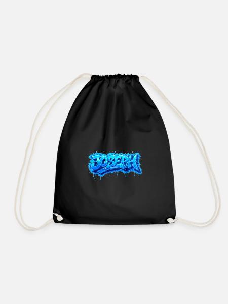GRAFFITI NAME JOSEPH FOR PERFECT GIFT PRINTABLE - Drawstring Bag - black