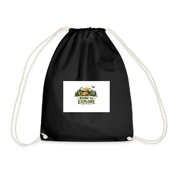 Born to Explore Outdoor Abenteuer - Turnbeutel - Schwarz - Vorne