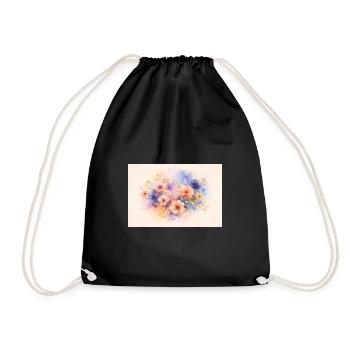 Aquarell-Design - Turnbeutel - Schwarz - Vorne