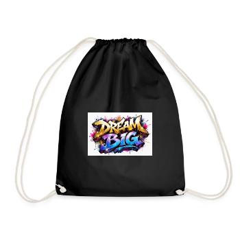 Dream Big Graffiti Druckkunst - Turnbeutel - Schwarz - Vorne