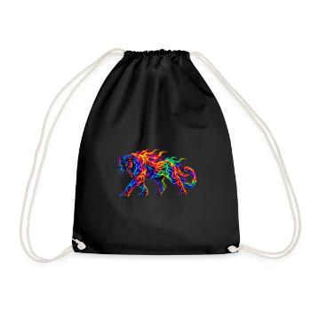 Regenbogen-Brennende Panther - Turnbeutel - Schwarz - Vorne
