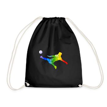 Colourful footballer - Drawstring Bag - black - Front